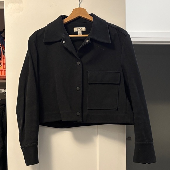 COS Jackets & Blazers - COS Black Cropped Utility Jacket with Patch Pocket